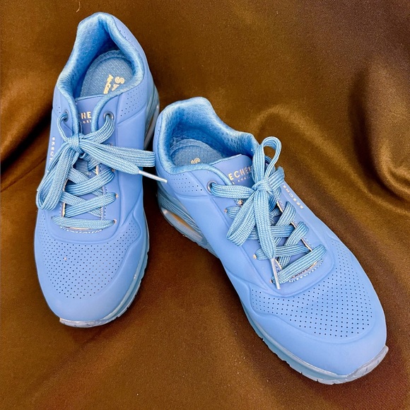 Skechers Street UNO - STAND ON Air Royal Blue Athletic Lace  Skechers Street Uno Stand on Air Royal Blue Wedge Fashion Sneakers Women’s 6.5 main image 1